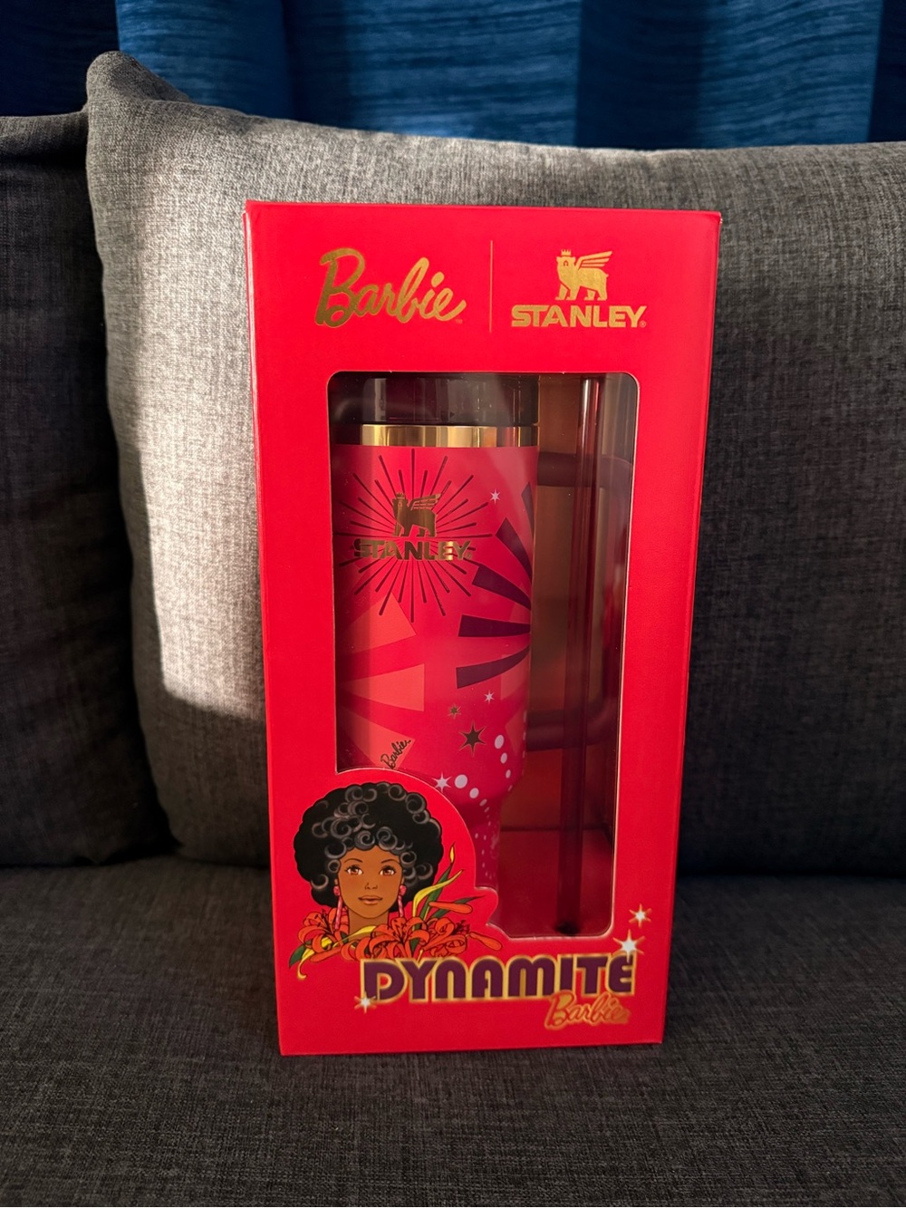 Stanley x Barbie Dynamite Pink and Gold Insulated Tumbler New In Box